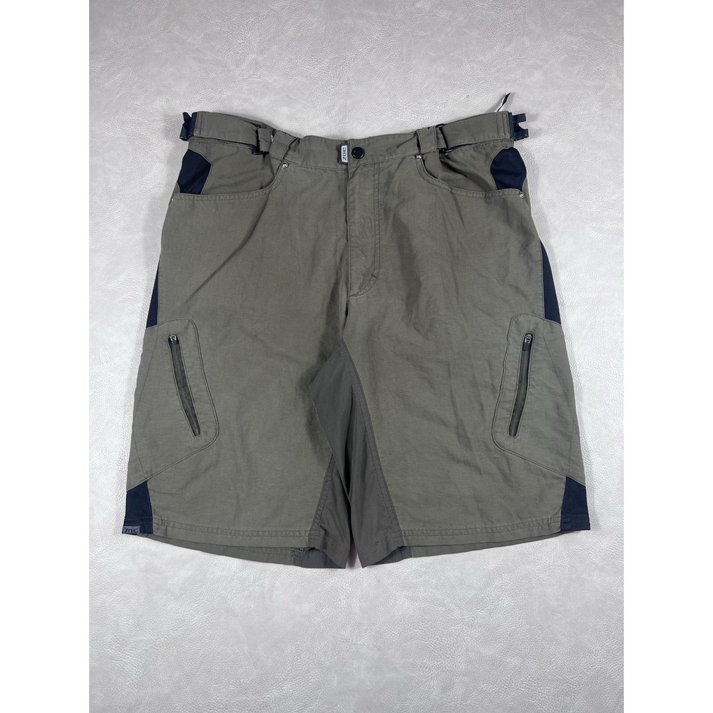 Zoic Ether Cycling Shorts Size Large Green Biking Hiking Outdoor Adjustable